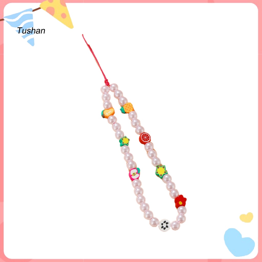 Dây Đeo Điện Thoại Dạng Chuỗi Hạt Nhiều Màu Chống Thất Lạc Cho Nữ