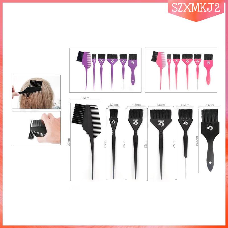 Set 2 Lược Nhuộm Tóc 6 Màu Sắc Tùy Chọn Tiện Dụng Cho Salon