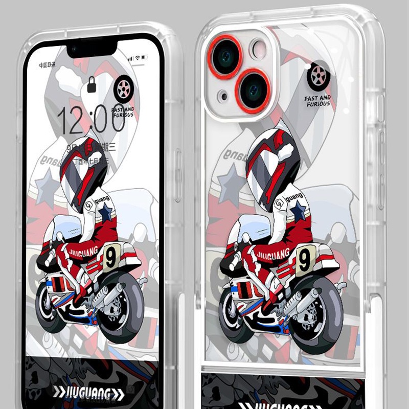 Ốp Điện Thoại TPU In Hoạt Hình Chống Vỡ Kèm Giá Đỡ Cho IPhone 14 13 Pro Max 11 12 Pro Max XS X XR SE 2020 6S 8 7 Plus