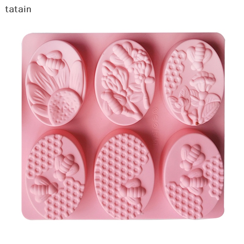 Khuôn Làm Xà Phòng Handmade 6 Ngăn Hình Ong Bằng Silicone