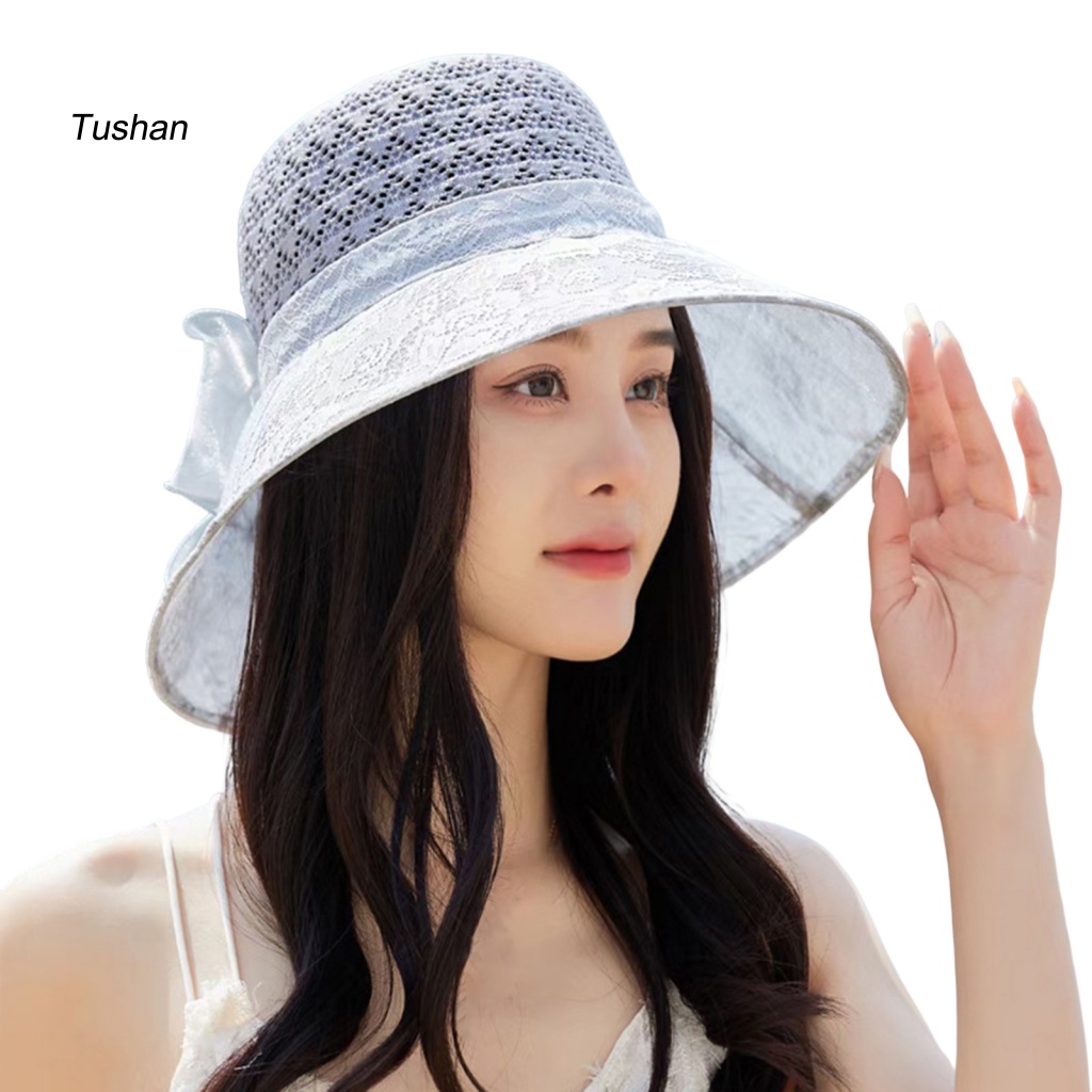 Nón Vành Rộng Phối Ren Hoa Phong Cách Retro Thời Trang