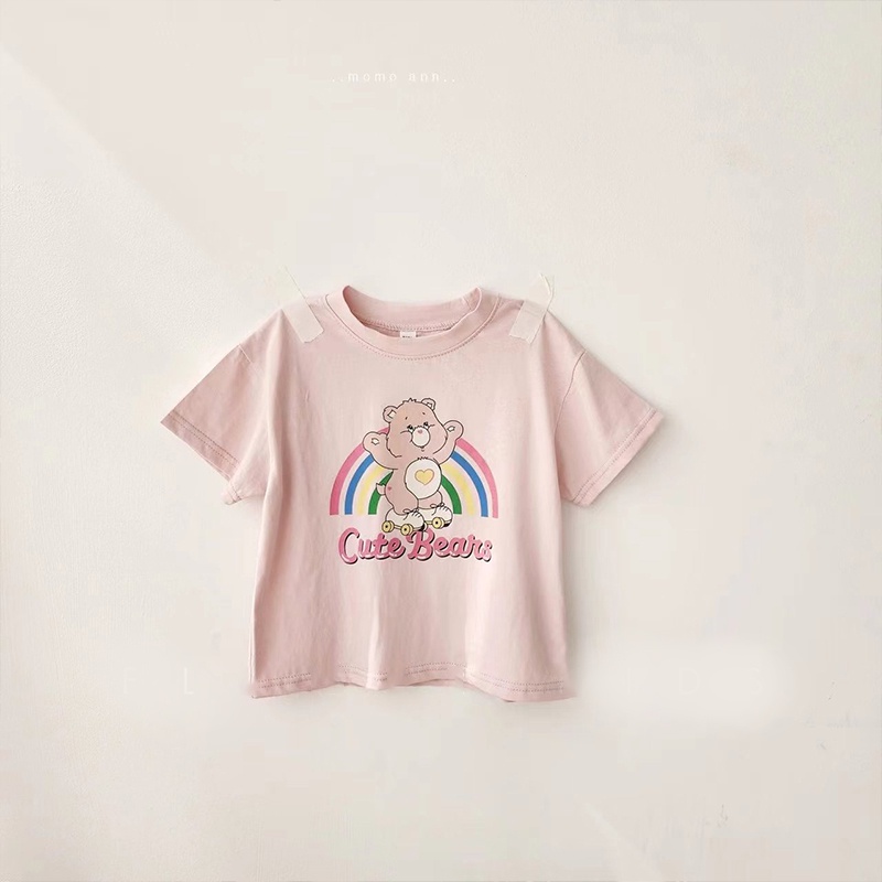 Áo Thun Tay Ngắn In Hình Gấu Hoạt Hình Phong Cách Hàn Quốc Thời Trang Hè 2023 Cho Bé Gái 2-9 Tuổi
