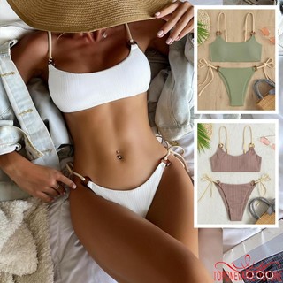 Bộ bikini hai mảnh họa tiết sọc gợi cảm cho nữ