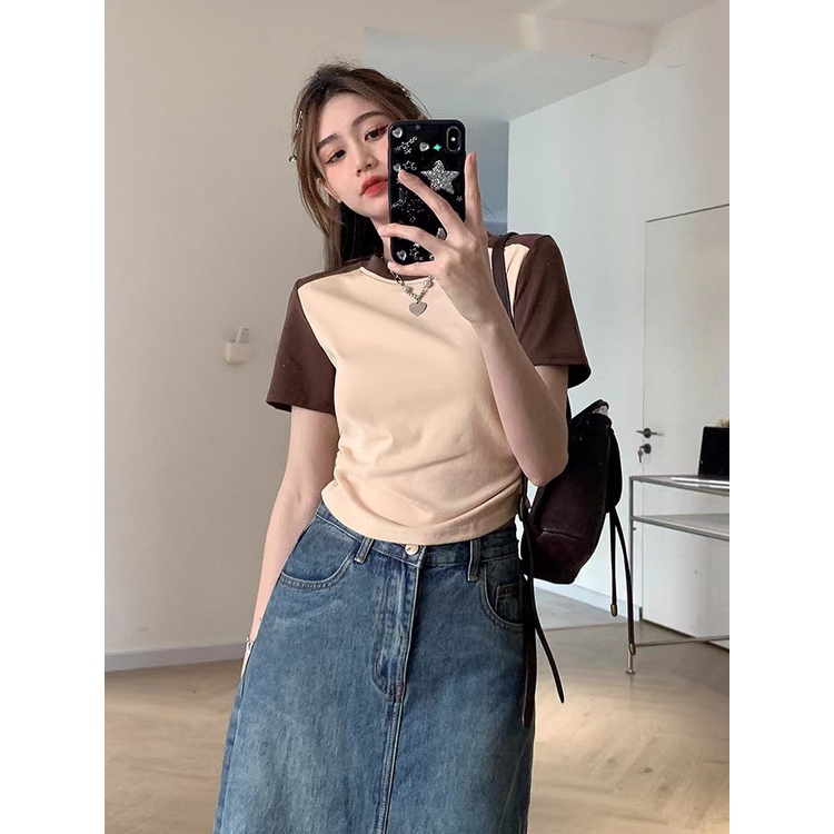 Áo Thun Tay Ngắn Cổ Tròn Thiết Kế Mỏng Năng Động Thời Trang Mùa Hè Dành Cho Nữ