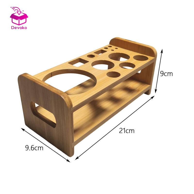 Giá đỡ dụng cụ pha chế cocktail Devoko 13 lỗ bằng gỗ cổ điển ổn định cho người mới bắt đầu/ quầy bar