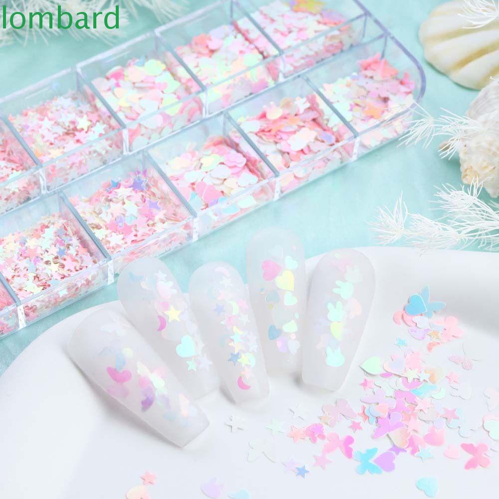 Vật Liệu Trang Trí Móng Tay Hình Bướm / Mặt Trăng Đính Kim Sa Nhiều Kích Cỡ