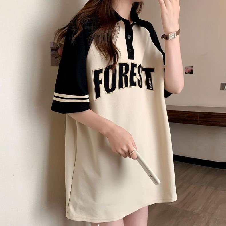 COZOK Áo polo Tay Ngắn Dáng Rộng Thời Trang Cá Tính