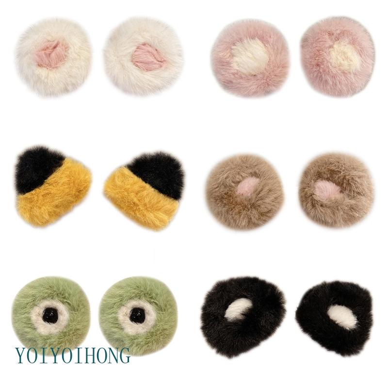 Kẹp Tóc Càng Cua Lông Xù Hình Tai Thú Dễ Thương Cho Tóc Dày