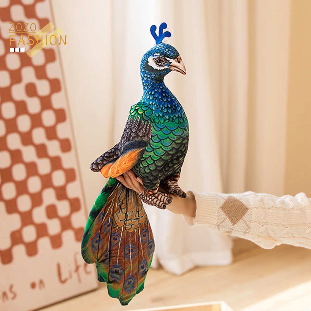 Chim Công Nhồi Bông Đồ Chơi Đàn Hồi Tốt Dành Cho Bé