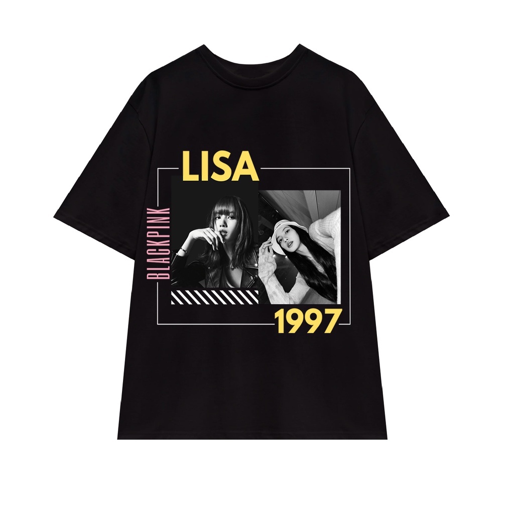 BLACKPINK Áo Thun Unisex Form Rộng In Hình BLACKPINK 4 THÀNH VIÊN