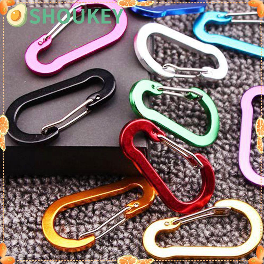 SHOUHOU 5 Pcs Carabiner Outdoor Safety Backpack Buckle Camping Climbing Fishing Hook Keychain Lock Buckle Snap Clip Nine Colors Versatile