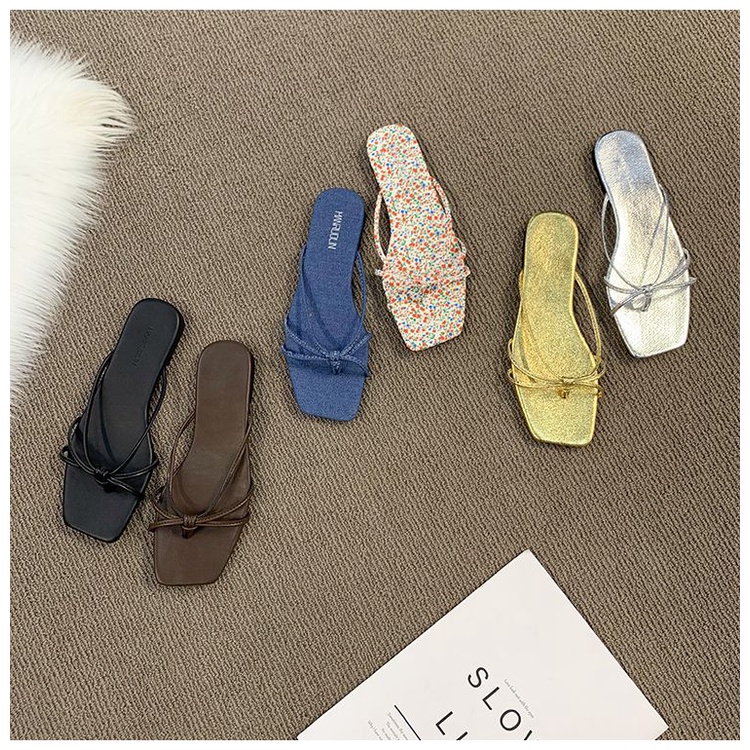 [F &amp; X] Dép Xỏ Ngón Quai Mảnh Mùa Hè Phong Cách Mới Chống Trượt Phong Cách Retro Cho Nữ