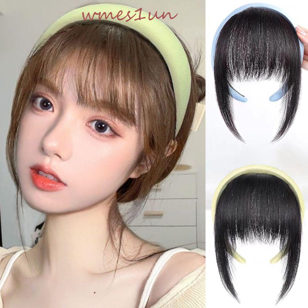 Kẹp Tóc Mái Giả 15H Bằng Sợi Lông Mềm Mại Tự Nhiên Cách Nhiệt Thời Trang