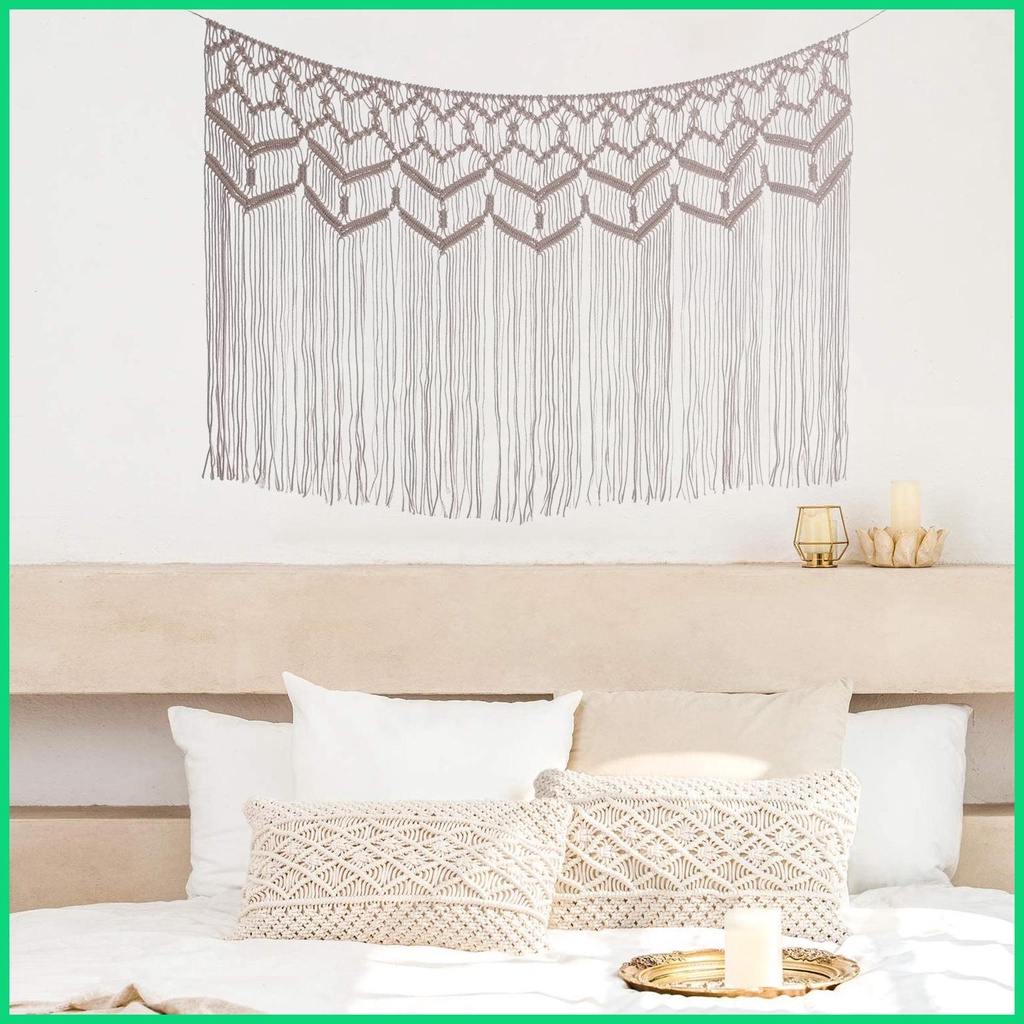 Thảm Dệt Dây Cotton Kích Thước Lớn Treo Tường Trang Trí Nhà Cửa Phong Cách Bohemian