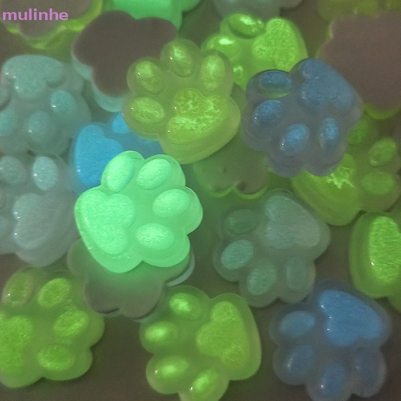 Set 2 Mặt Dây Chuyền Hình Móng Vuốt Mèo Bằng Resin Phát Quang Đáng Yêu