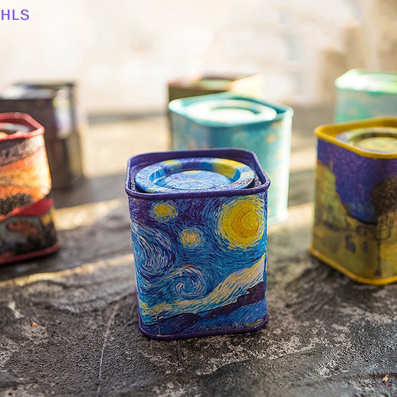 Hộp Thiếc Vuông Rỗng Đựng Đồ Thủ Công Phong Cách Retro