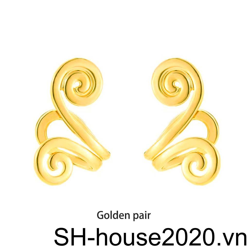 1 Đôi Bông Tai Xỏ Lỗ Mạ Màu Sắc Trơn Không Phai Thời Trang Dự Tiệc Cho Nữ