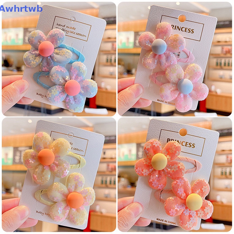 Set 2 Kẹp Tóc Hình Hoa Vải Xinh Xắn Cho Bé Gái Mới