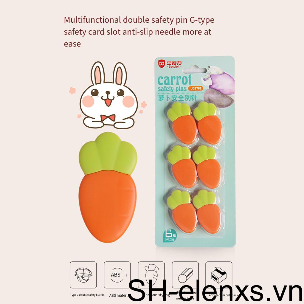 Set 6 Kẹp Tóc Đa Năng Hình Cà Rốt Dễ Thương Cho Bé