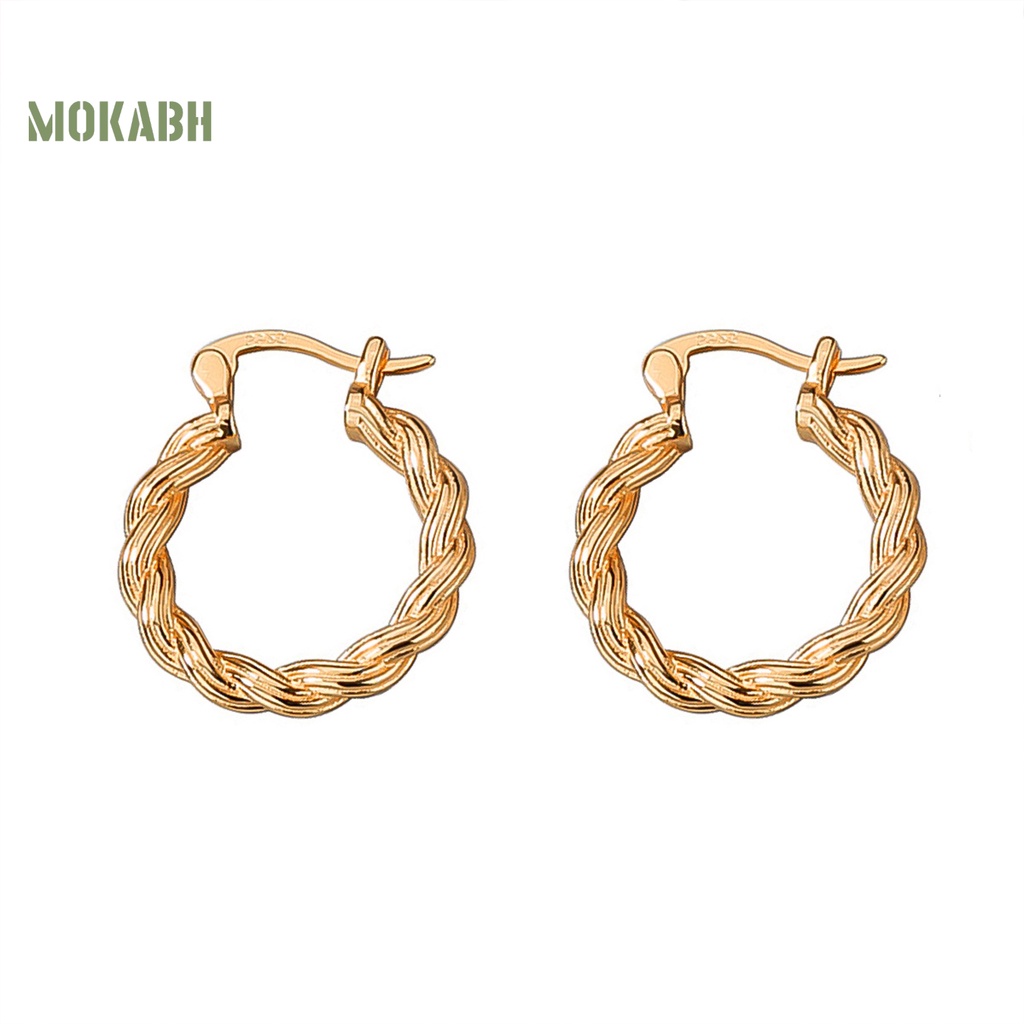 1 Đôi Bông Tai Tròn Xoắn Phong Cách Retro Dành Cho Nữ