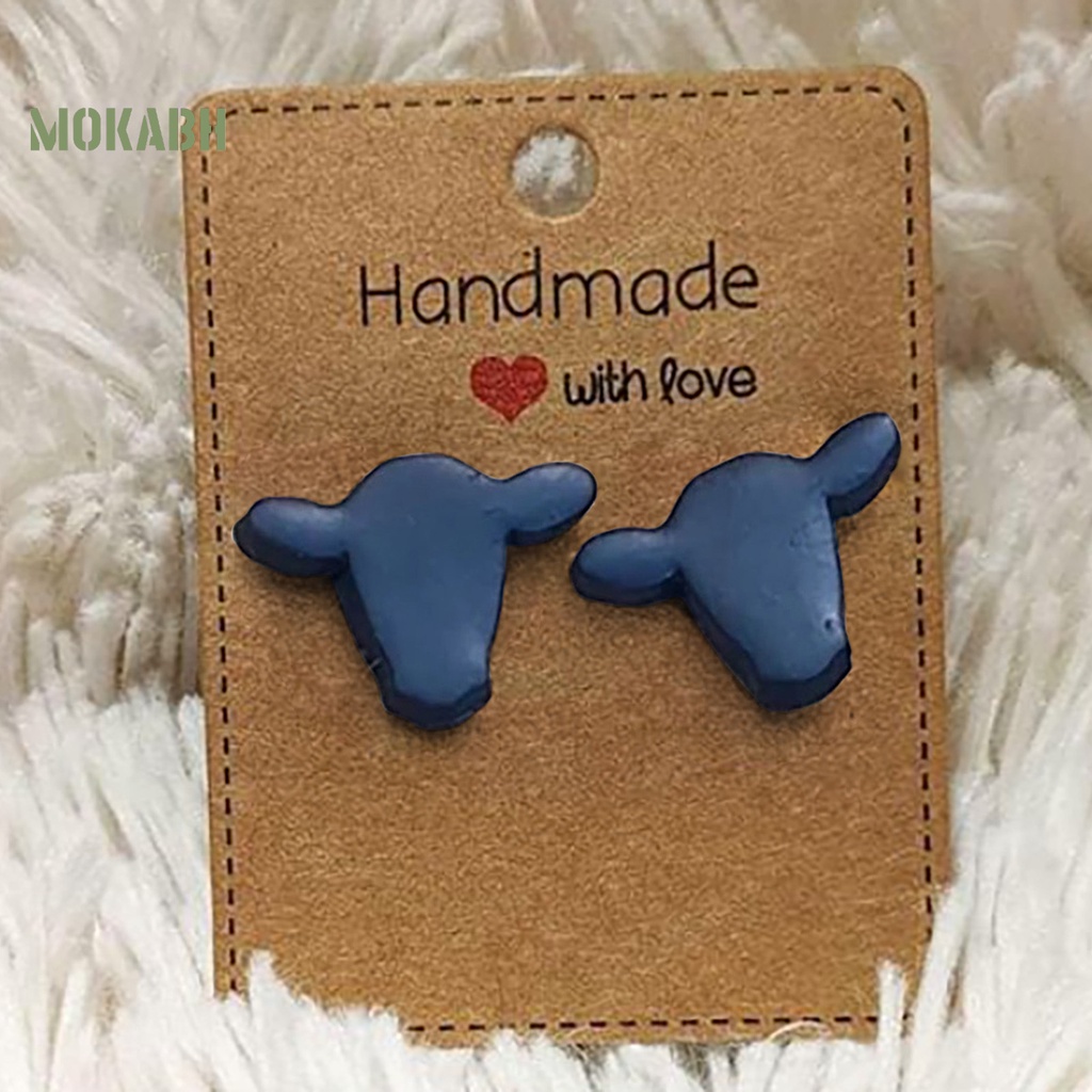 1 Đôi Bông Tai Hình Bò Sữa Bằng Acrylic Màu Trơn Dễ Thương Không Gây Dị Ứng Dành Cho Nữ