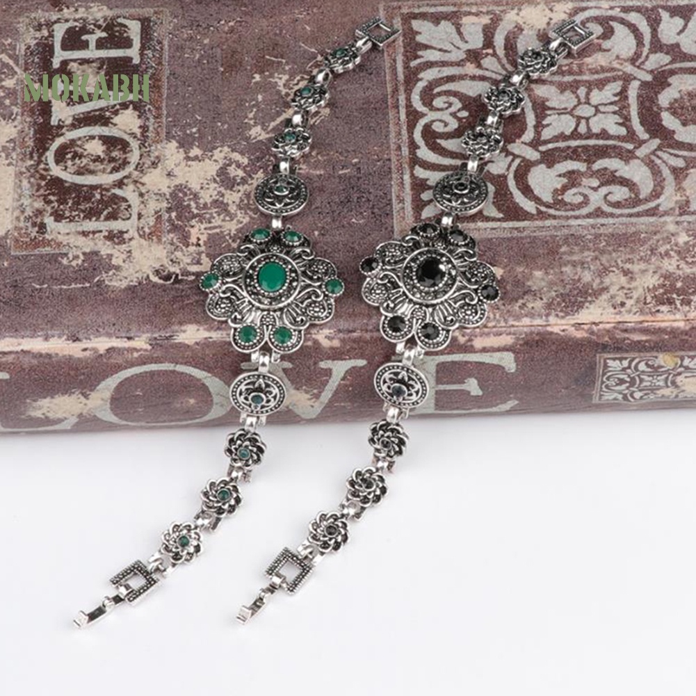 Vòng Đeo Tay Đính Đá Quý Nhân Tạo Hình Hoa Cổ Điển Cho Nữ