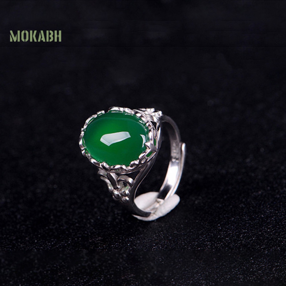 Nhẫn Đính Hôn Đính Đá Ngọc Lục Bảo Nhân Tạo Phong Cách Vintage Cho Nữ