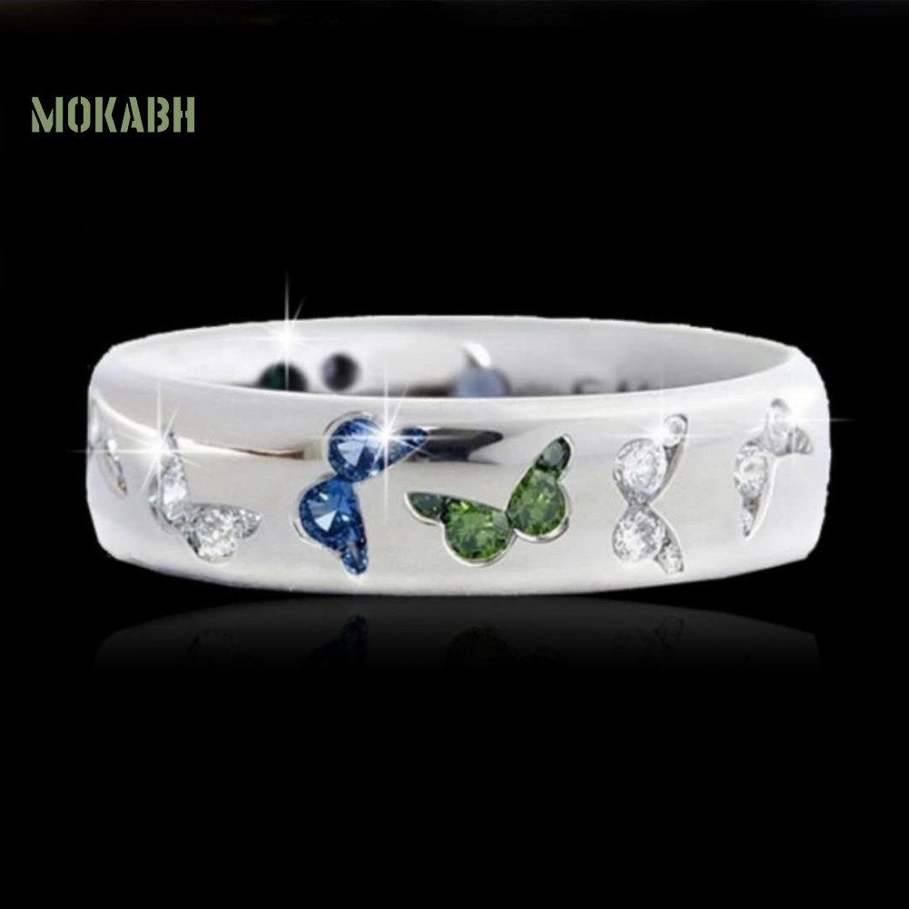 Nhẫn Cưới Hình Bướm Đính Đá Zircon Thời Trang Cho Nữ