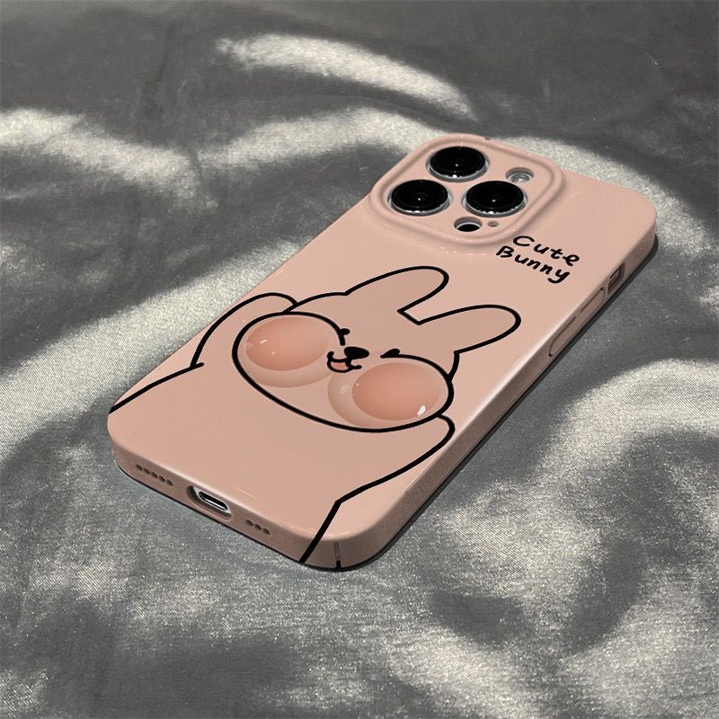 Ốp Điện Thoại Cứng Chống Sốc In Hình Cún / Thỏ Dễ Thương Cho Iphone 13 14Pro Xsmax 12 pro