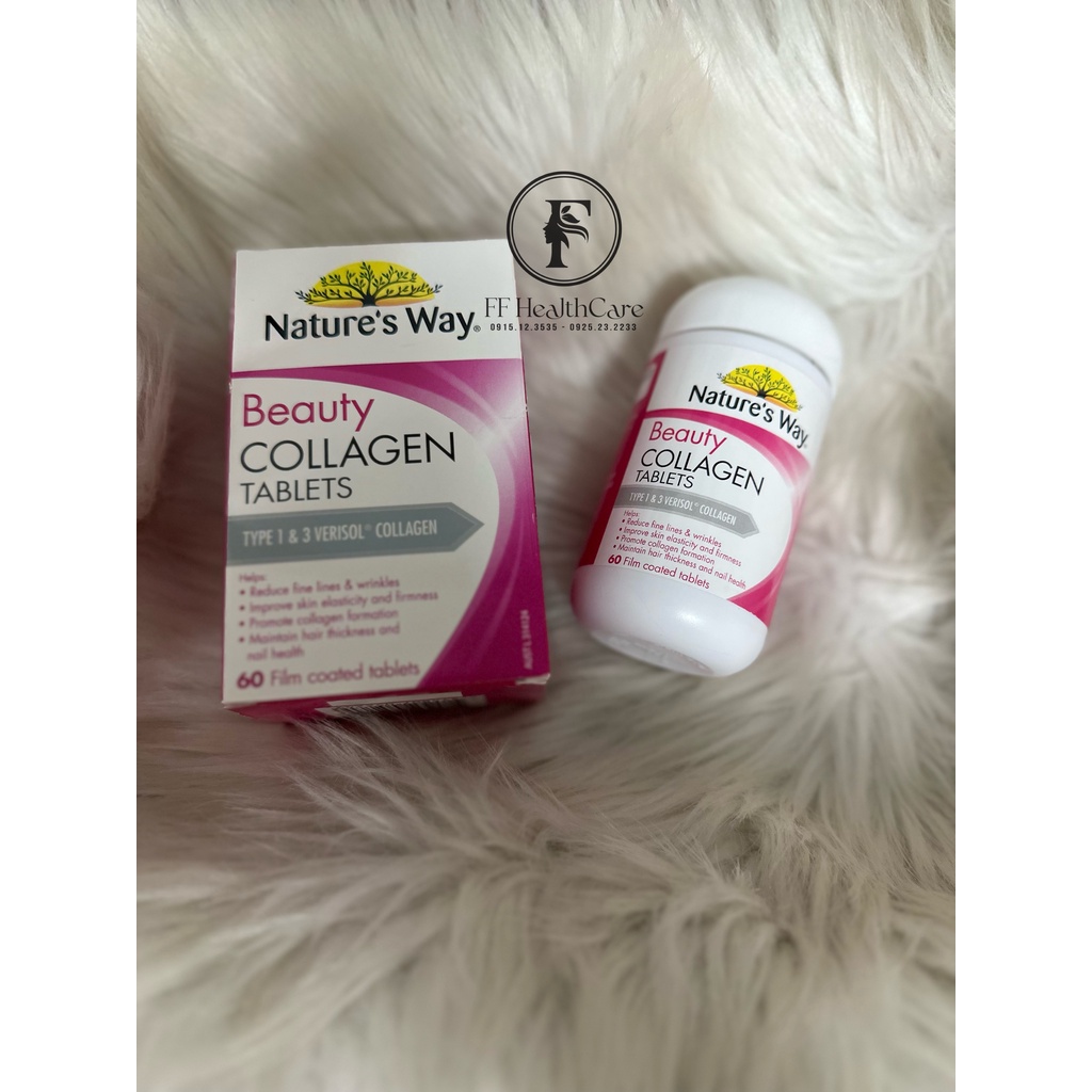 Viên uống Collagen Nature's way 60 viên- Viên uống đẹp da, trẻ hoá da, trắng da