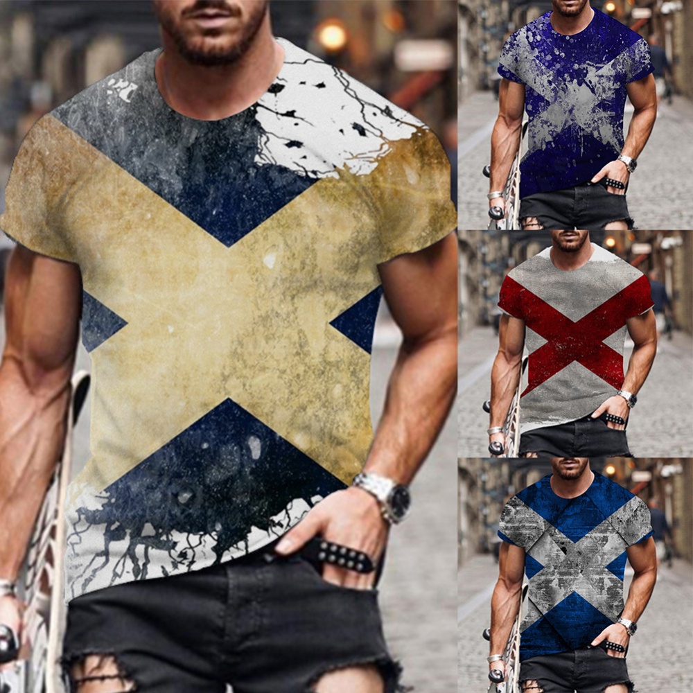 Áo Thun Thể Thao Tay Ngắn Cổ Tròn In Họa Tiết Thời Trang Cho Nam