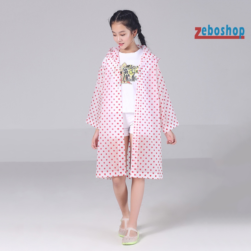 Áo Mưa Chấm Bi Có Mũ Trùm Tiện Lợi Dành Cho Bé
