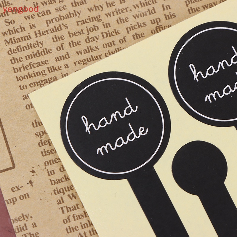 Set 100 Nhãn Dán Dài Bằng Giấy Kraft Trang Trí Túi Bánh Thủ Công