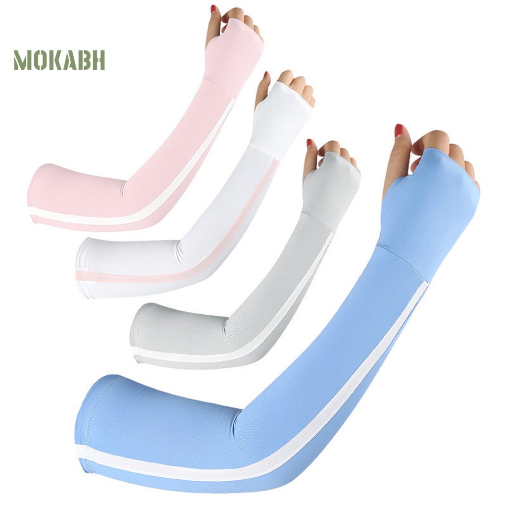 1 Cặp Ống Tay Áo Họa Tiết Sọc Tương Phản Chịu Nhiệt Độ Dưới Cho Nữ