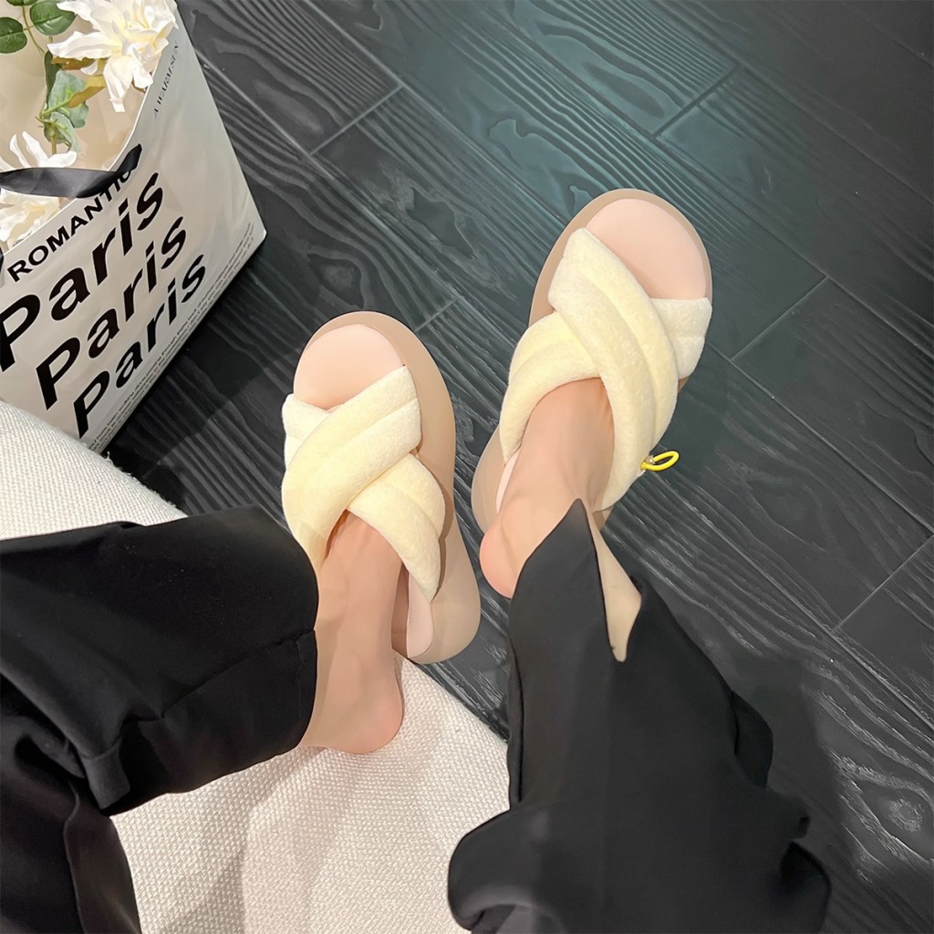 Duoya Dép Quai Chéo Đế Dày Phong Cách Hàn Quốc Thời Trang Mùa Hè Cho Nữ