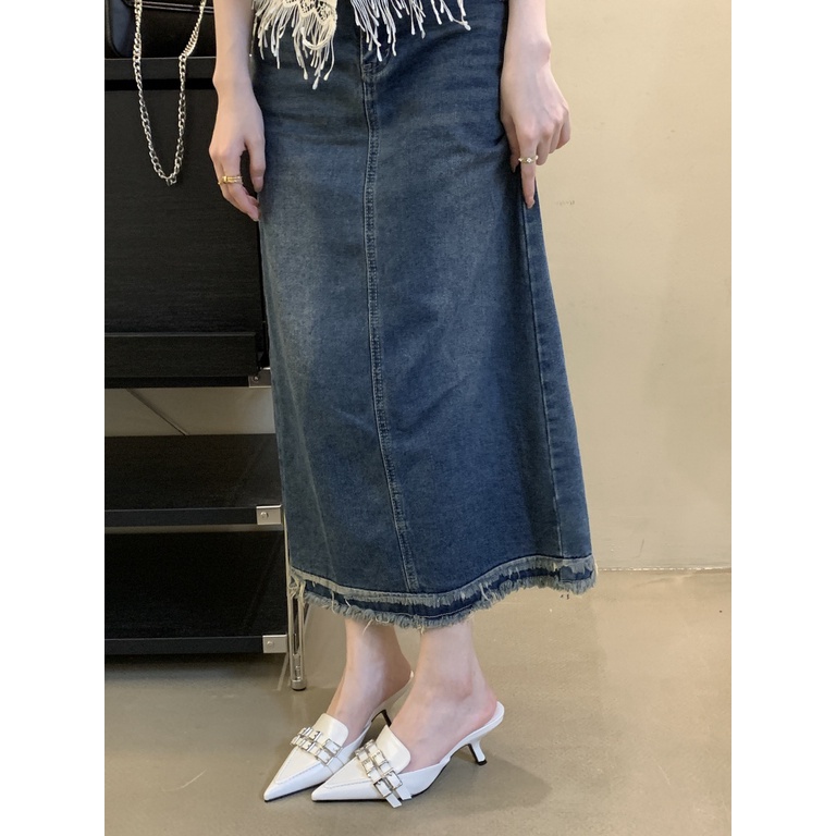 Giày Cao Gót Mũi Nhọn Phong Cách punk Pháp Thời Trang Hè Thu 2023