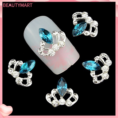 Set 10 Phụ Kiện Trang Trí Móng Hình Vương Miện 3D Đính Đá Xinh Xắn