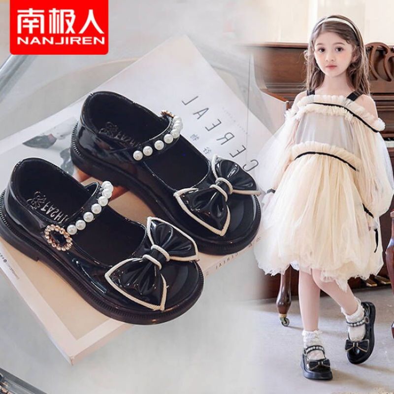 Giày Búp Bê Bé Gái Quai Ngang Đính Ngọc Giày Công Chúa Khoá Dán Nơ Viền Da Siêu Mềm Cho Bé 1-10 Tuổi [giaydeptreemkieusa