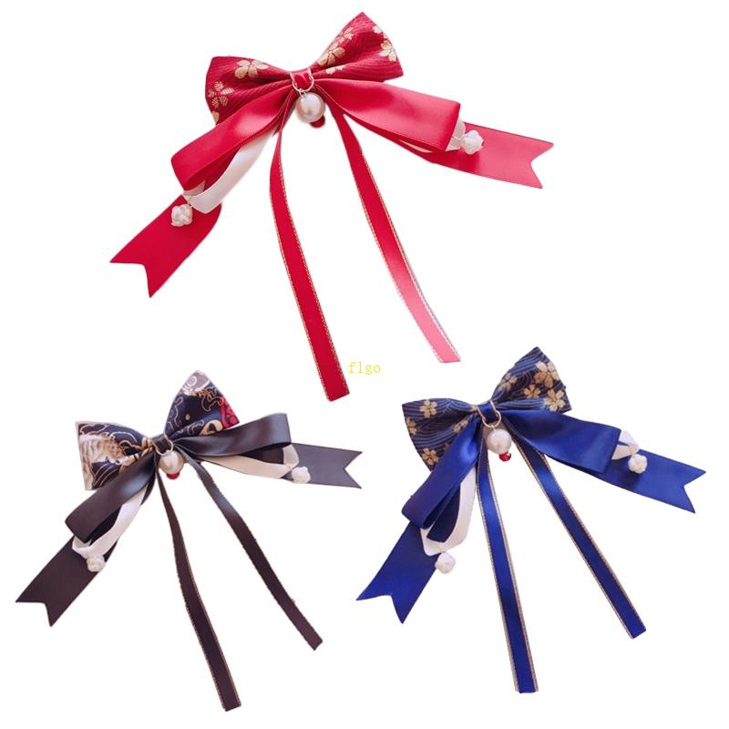 Kẹp Tóc Đuôi Ngựa Hình Nơ Lớn In Họa Tiết Thời Trang Cho Nữ Giá Đỡ