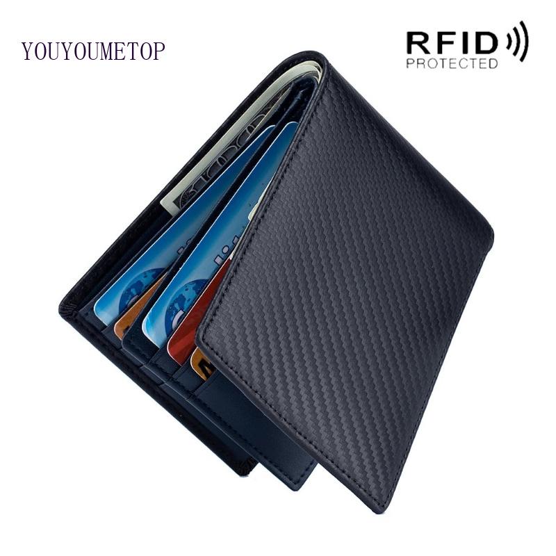 Youyo Ví Nam Mỏng Đựng Thẻ ID / Danh Thiếp Gắn Cửa Sổ Phía Trước RFID