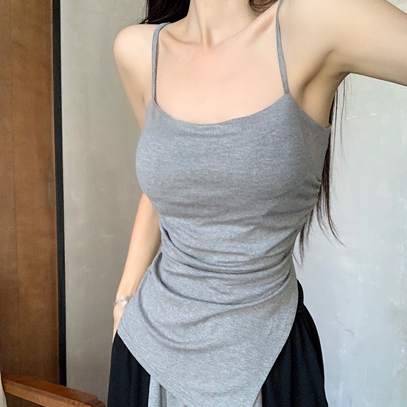 COZOK Set Áo Không Tay + Quần Dài Lưng Cao Thời Trang Retro Cho Nữ