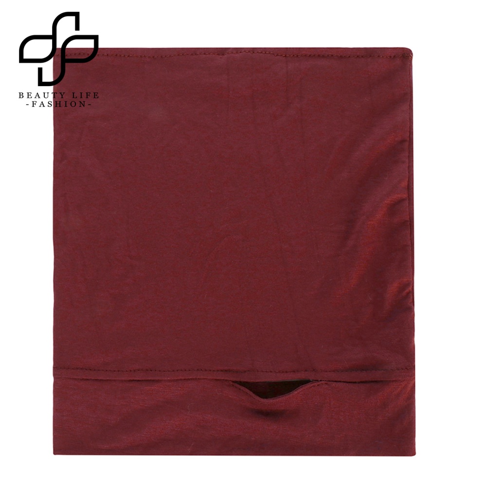 Mũ Trùm Đầu Bằng Vải Mềm Mỏng Màu Trơn Co Giãn Thoáng Khí Có Lỗ Xỏ Tai Cho Nữ