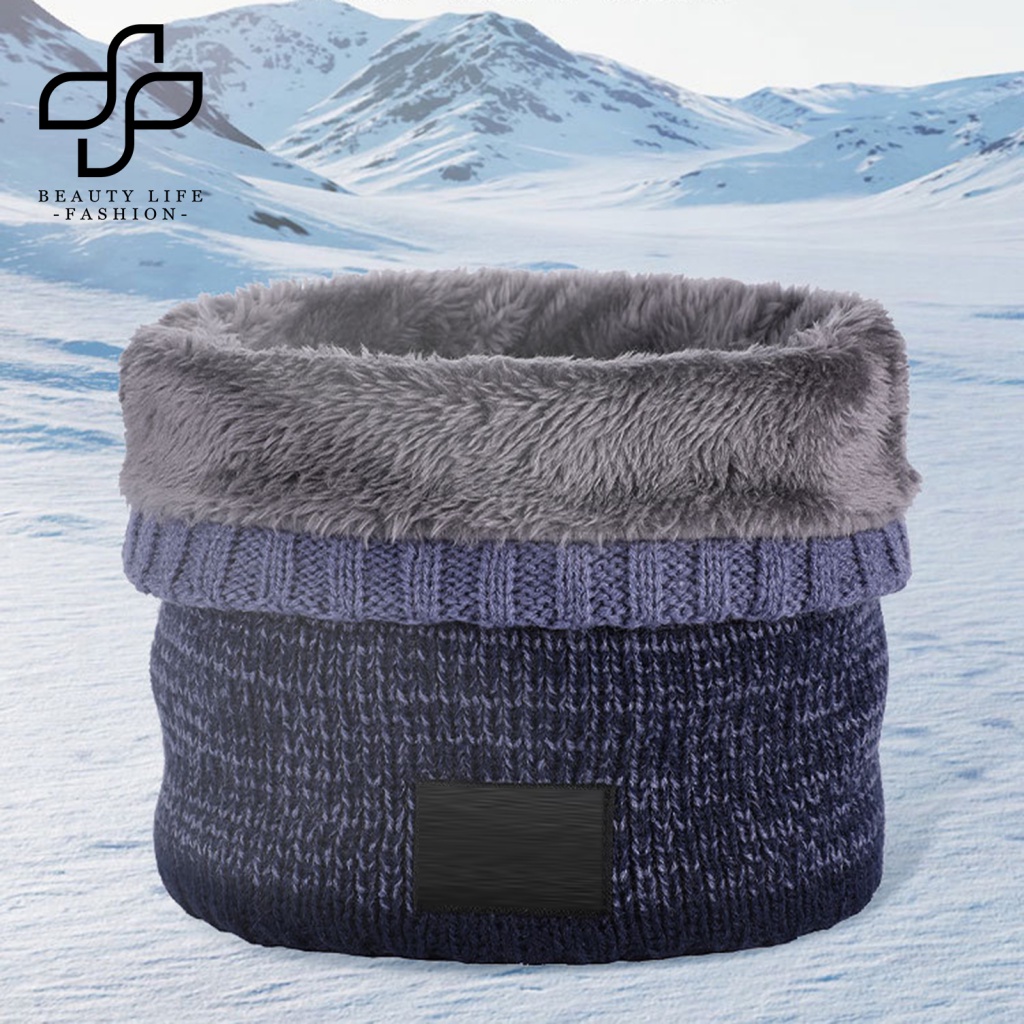 Khăn Choàng Cổ Phủ Lông Dày Dặn Co Giãn Màu Gradient Chống Gió Thời Trang Mùa Đông Cho Nam Và Nữ