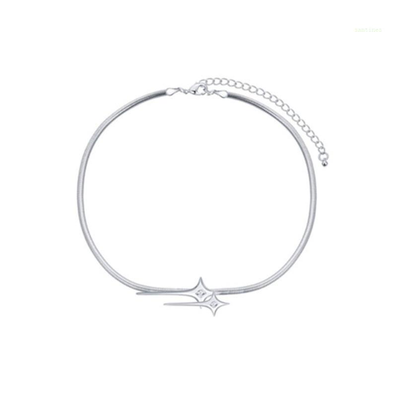 Vòng cổ Mặt Sao Băng Đôi Màu Sắc Đính Đá Zircon Thời Trang