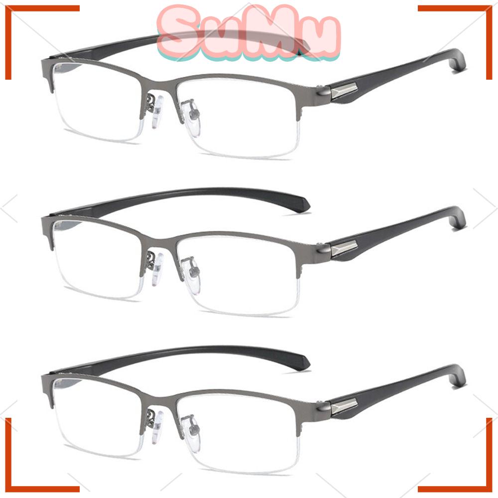 Kính Đọc Sách Nửa Gọng Đơn Giản Chống Ánh Sáng Xanh Phong Cách Vintage Thời Trang