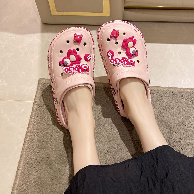 Xăng đan Đế Mềm Dày Hở Ngón Thoải Mái Chống Trượt Họa Tiết Hoạt Hình