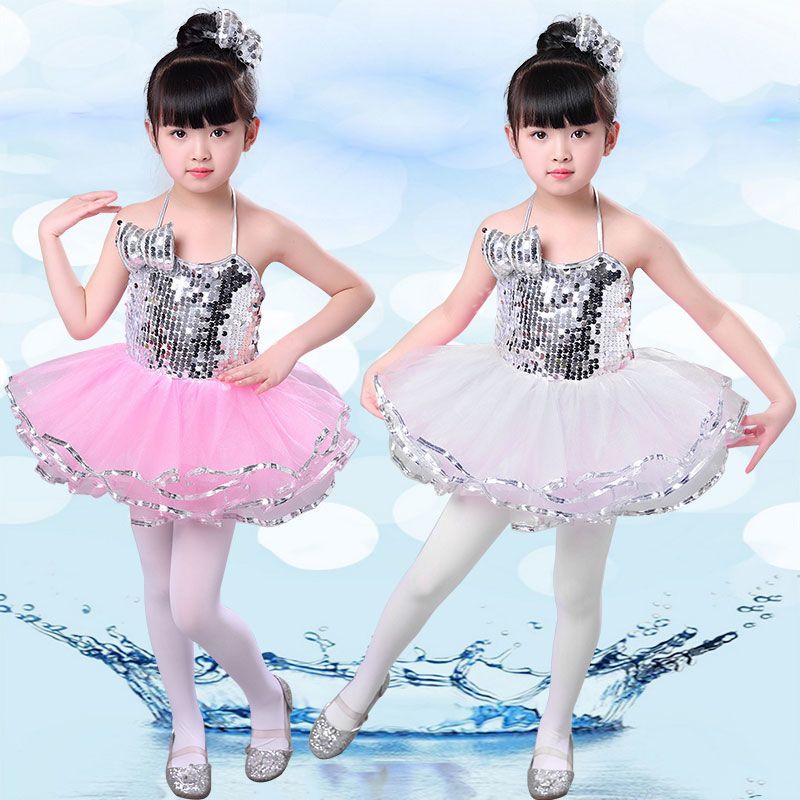 June 1 quần áo khiêu vũ trẻ em váy pettiskirt quần áo cô gái sân khấu jazz khiêu vũ catwalk quần áo sequins hiển thị quần áo biểu diễn