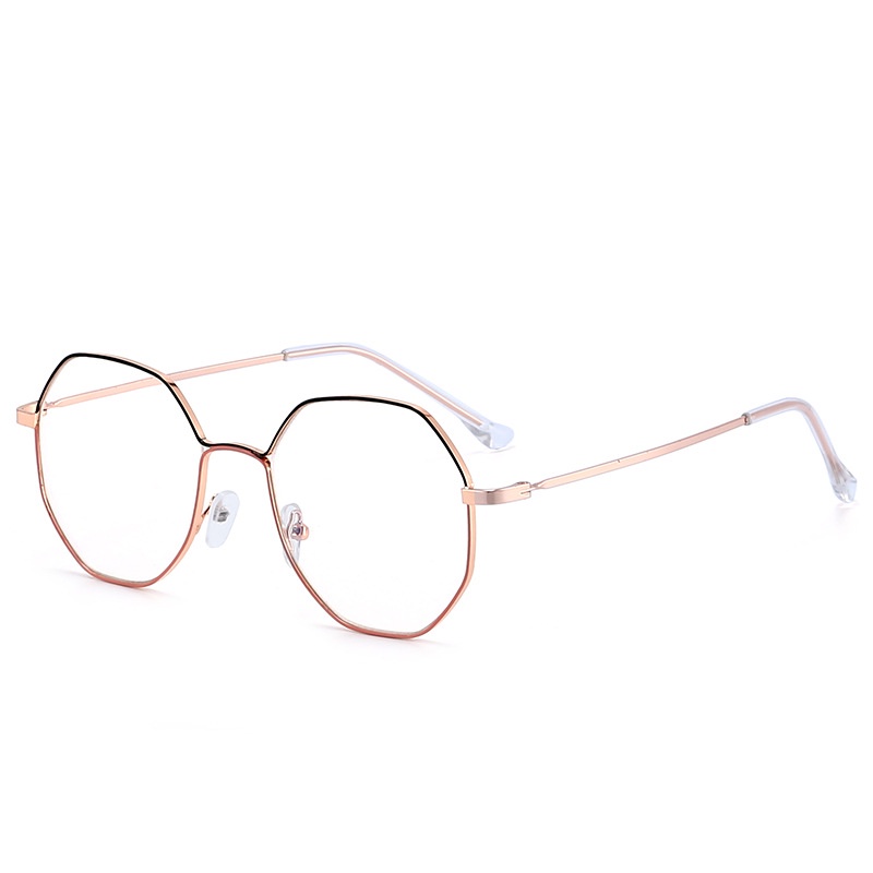 Kính Mát Gọng Đa Giác Bằng Kim Loại Chống Ánh Sáng Xanh Phong Cách Retro Cho Nam Và Nữ