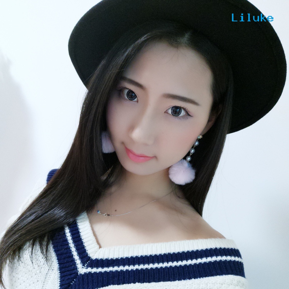 Bông Tai Dáng Dài Phối Cục Bông Xinh Xắn Đáng Yêu Cho Nữ