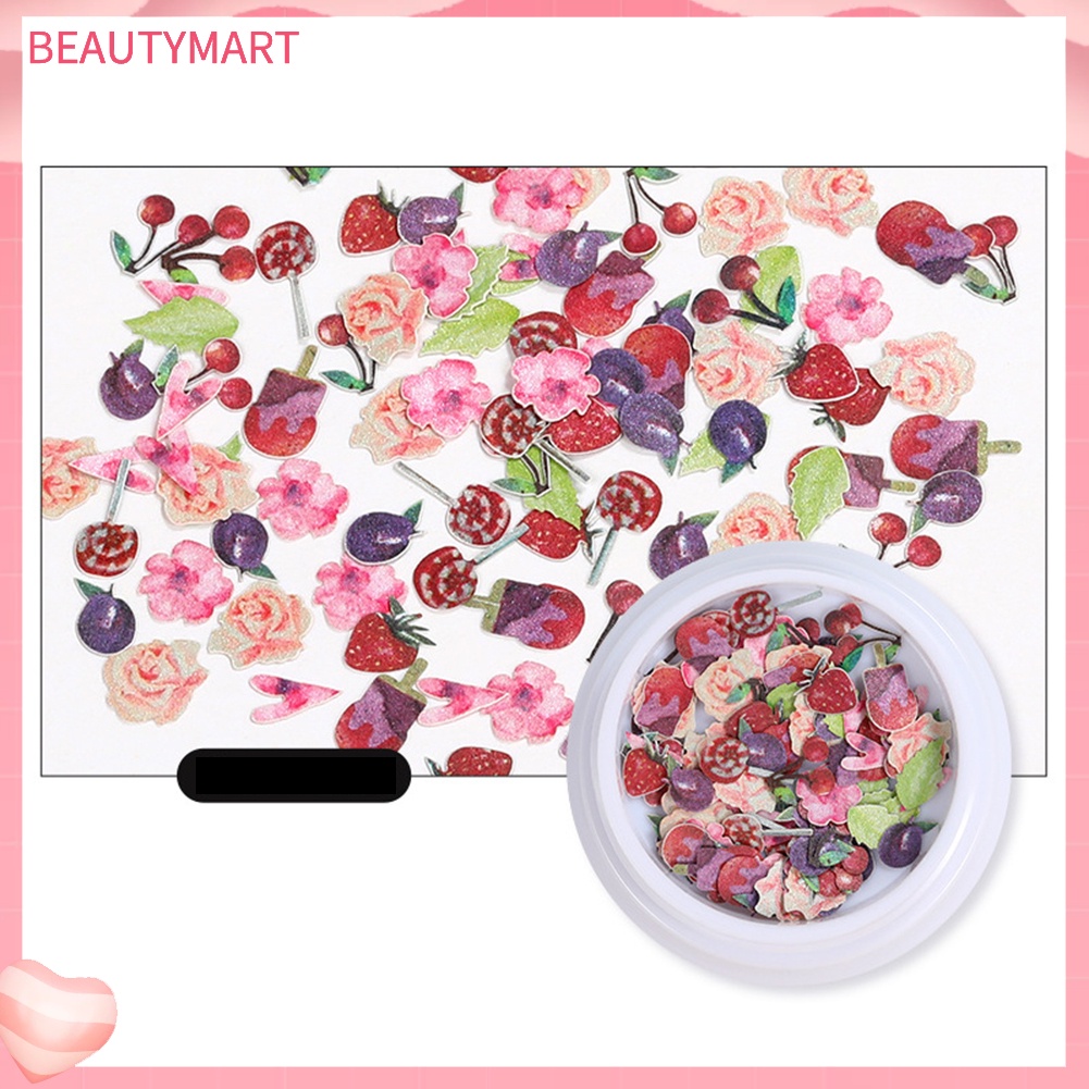 [beautymart] Set 2 Hộp Kim Sa Hình Động Vật Hoa Bướm Côn Trùng Trang Trí Móng Tay